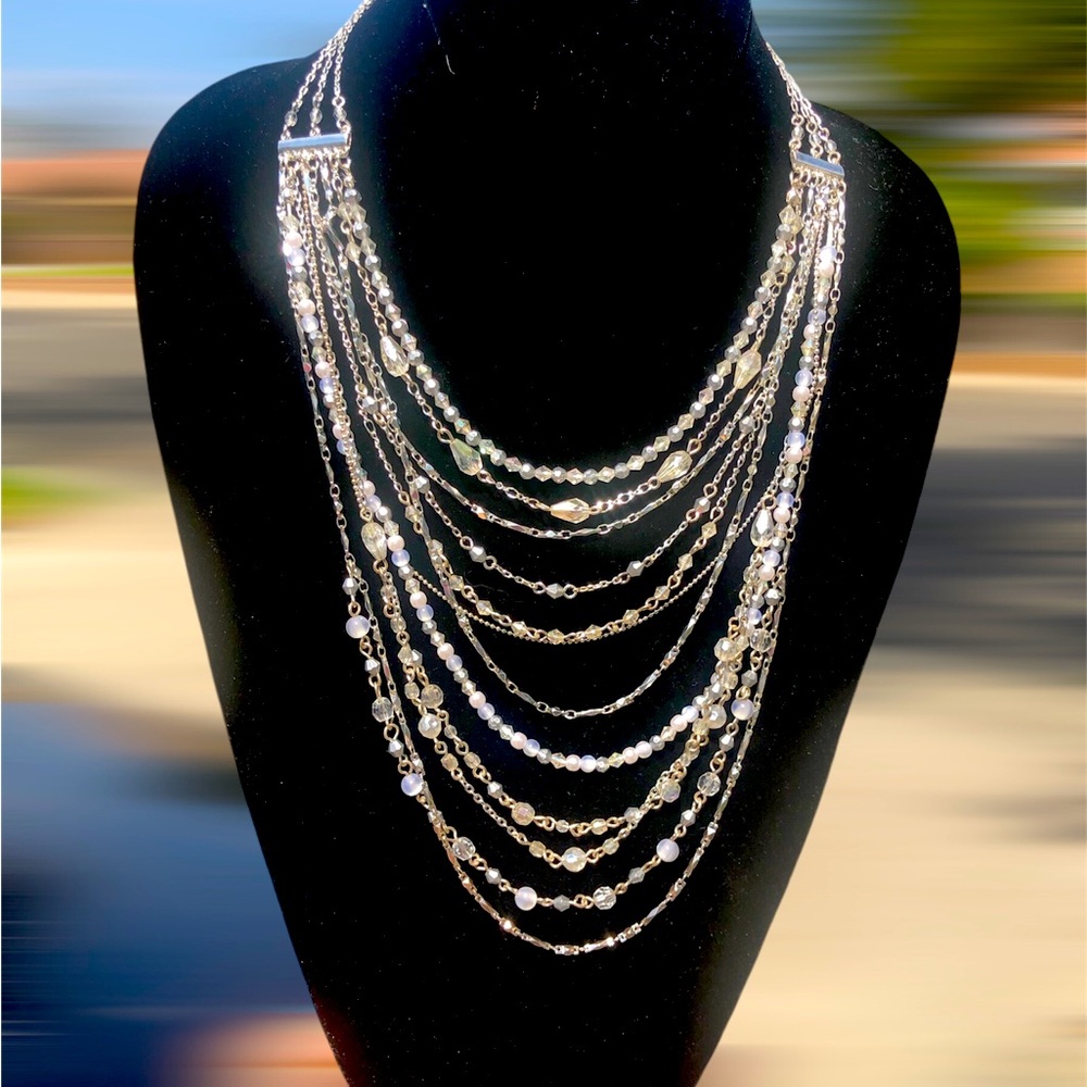 Gorgeous 12 Strand Bib Necklace.